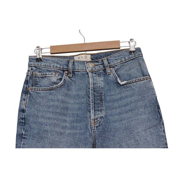 We The Free People Jeans Size 31 Straight Leg Button Fly Distressed High Rise - Picture 2 of 12